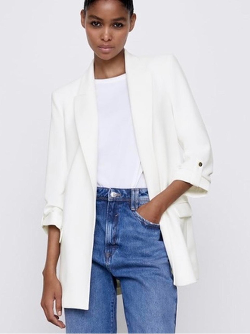 White Tailored Women's Blazer Jacket
